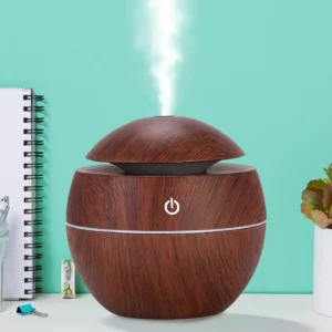 Ultrasonic Aromatherapy Humidifier (130ml) – USB LED Essential Oil Diffuser for Home & Office