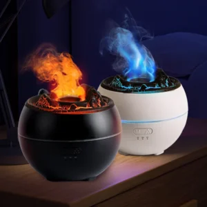 3D Flame Air Humidifier Diffuser – Ultrasonic Volcano Aroma Lamp