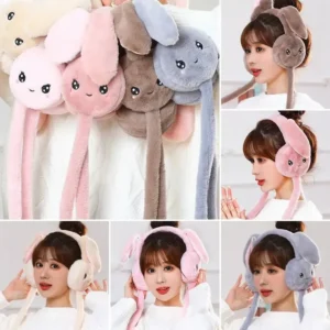 Cute Jumping Rabbit Earmuffs with ChuChu Sound — Warm • Soft • Fun • Kawaii!