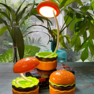 BorgirGlow – Burger Shaped Folding LED Table Lamp (USB-C Rechargeable | Cute Night Light)