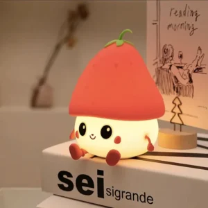 Kawaii Strawberry Mini Night Light – Sweet Glow for Cozy Nights