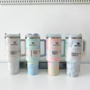 Marble-Inspired Stanley 40 oz Quencher H2.0 – Premium Hot & Cold Hydration Tumbler