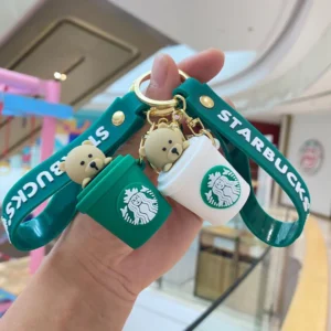 Starbucks Bear Cup 3D Keychain – Cute Coffee Bear Bag & Key Charm Gift