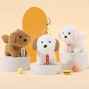 Wiggling Tail Plush Dog Keychain – Cute Bag & Key Charm for Dog Lovers