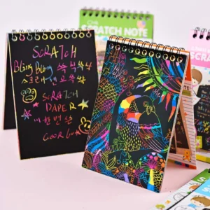MagicScratch: Color-Reveal Scratch Notebook/Diary with Bamboo Tool – Fun Art Activity Book for Kids