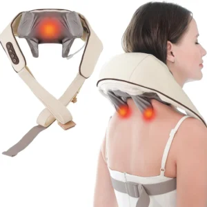 ABS White Electric Neck and Shoulder Massager for Pain Relief, Muscle Relaxation & Stress Relief – Portable Massage Device