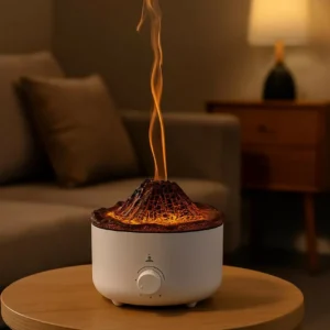 HOME DECOR Flame Effect Ultrasonic Humidifier – 3D Volcano Aroma Diffuser