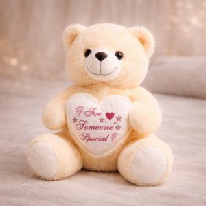 Teddy Bear with Heart – Romantic Valentine Gift for Someone Special Girls, Kids, Boys | 2.5 Ft light-cream