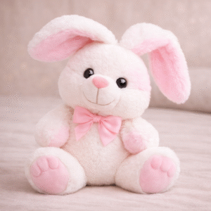White & Pink Bunny Soft Toy – Cute Valentine Gift for Someone Special | Cute Rabbit Teddy