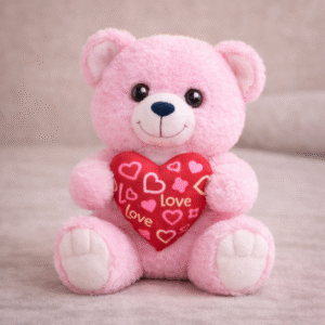 Cute Love Teddy Bear – Perfect Valentine Surprise (Pink & Brown) | Romantic Gift for Girls, Wife