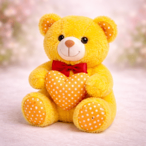 Love Teddy Bear Plush Toy | Perfect Valentine & Birthday Gift | Romantic Gift in Pink & Yellow